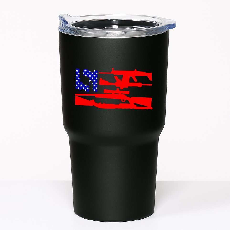 Guns And 69 USA Flag Tumbler
