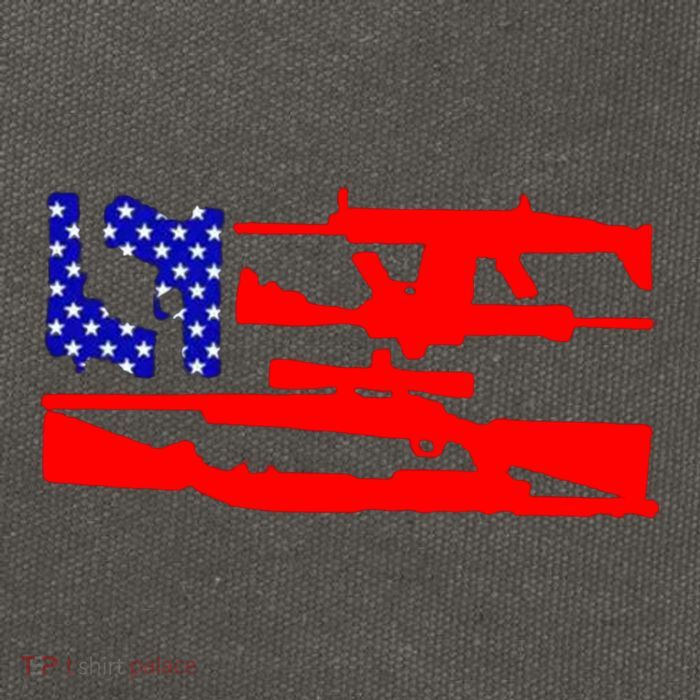 Guns And 69 USA Flag Cotton Canvas Backpack