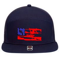 Guns And 69 USA Flag 7 Panel Mesh Trucker Snapback Hat