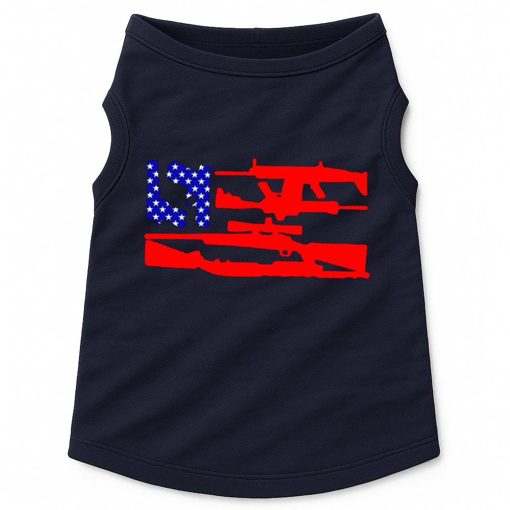 Guns And 69 USA Flag Doggie Tank