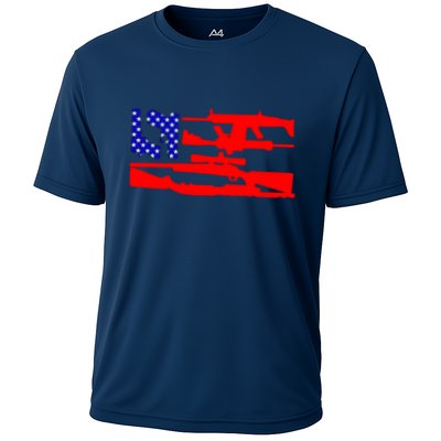 Guns And 69 USA Flag Performance Shirt