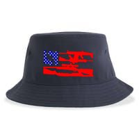 Guns And 69 USA Flag Sustainable Bucket Hat