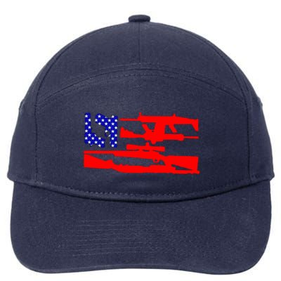 Guns And 69 USA Flag 7-Panel Snapback Hat