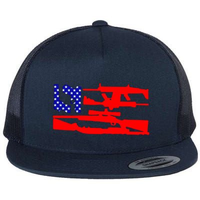 Guns And 69 USA Flag Flatbill Hat