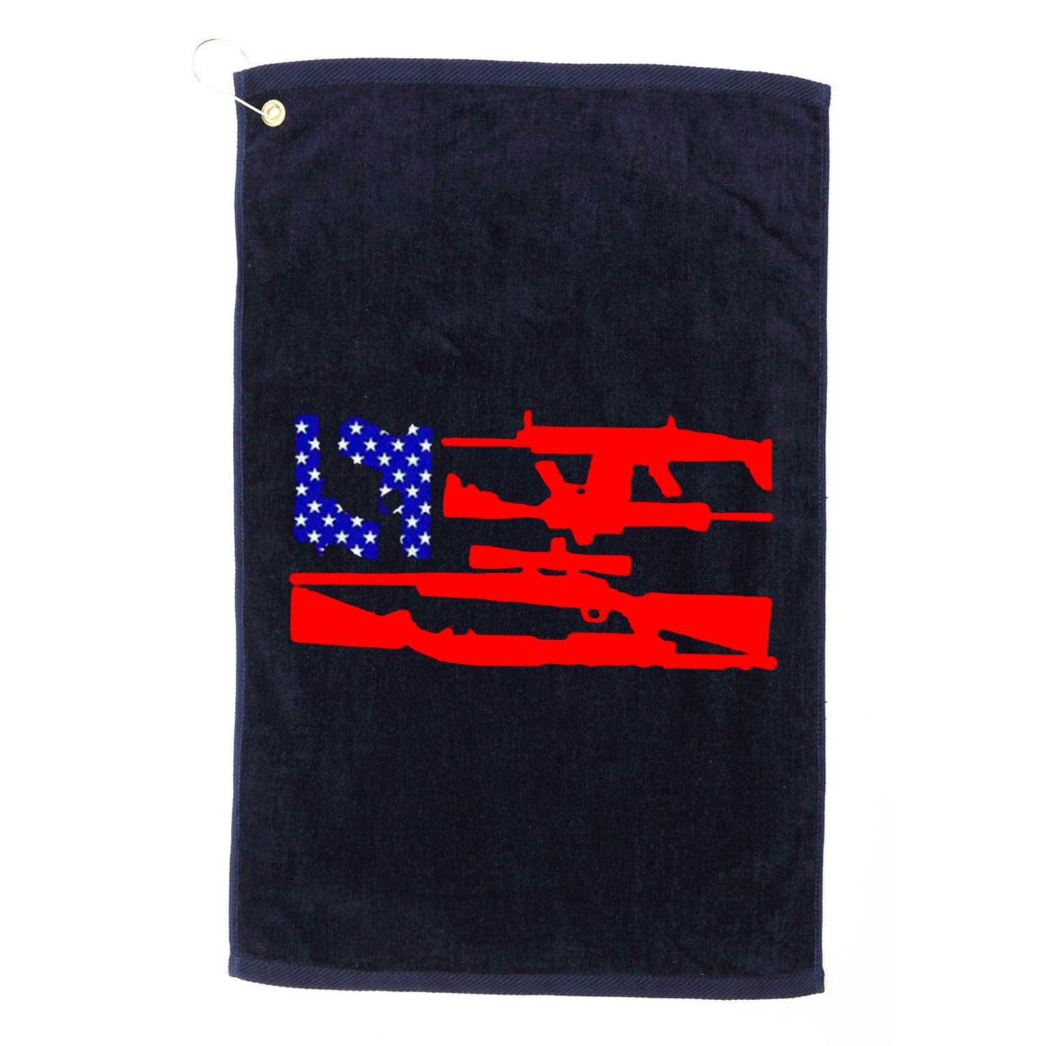 Guns And 69 USA Flag Golf Towel