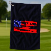 Guns And 69 USA Flag Golf Towel