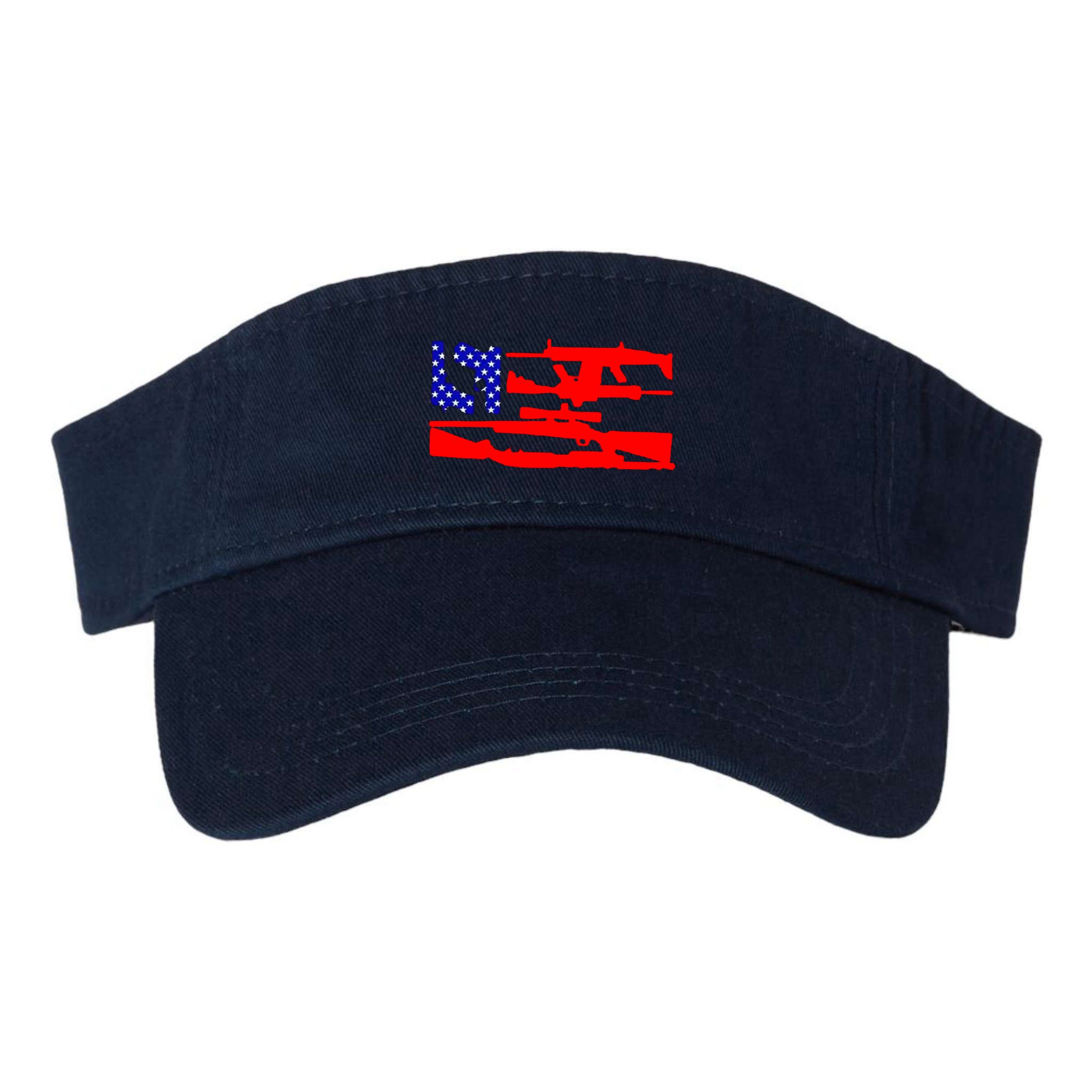 Guns And 69 USA Flag Visor