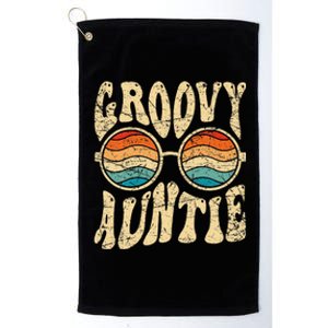 Groovy Auntie 70s Aesthetic Nostalgia 1970's Retro Aunt Platinum Collection Golf Towel