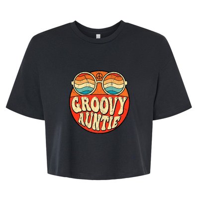 Groovy Auntie 70s Aesthetic Nostalgia 1970s Retro Aunt Bella+Canvas Jersey Crop Tee