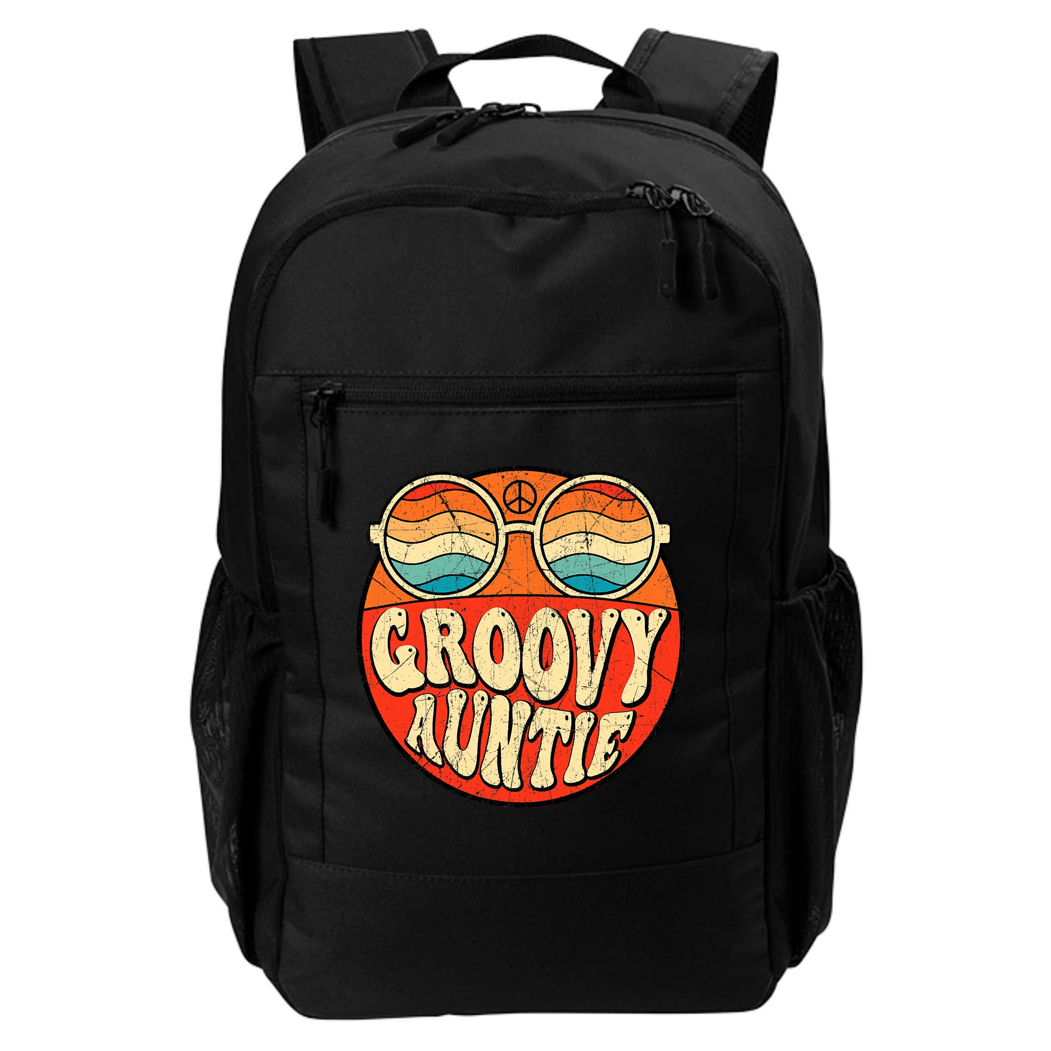 Groovy Auntie 70s Aesthetic Nostalgia 1970s Retro Aunt Backpack