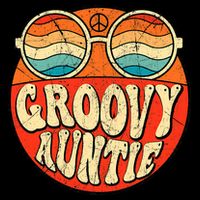 Groovy Auntie 70s Aesthetic Nostalgia 1970s Retro Aunt Drawstring Bag