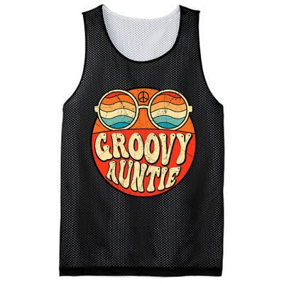 Groovy Auntie 70s Aesthetic Nostalgia 1970s Retro Aunt Mesh Reversible Basketball Jersey Tank