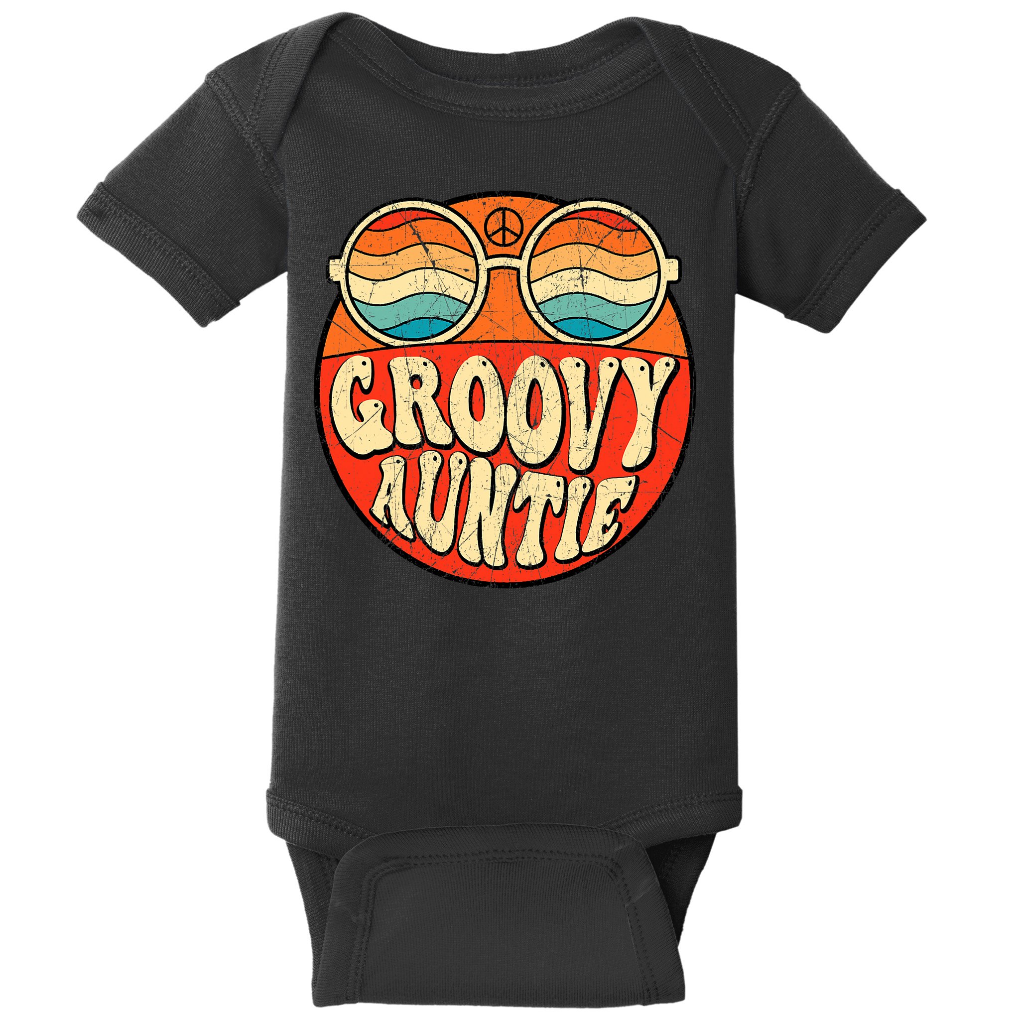 Groovy Auntie 70s Aesthetic Nostalgia 1970s Retro Aunt Baby Bodysuit