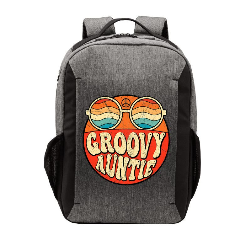 Groovy Auntie 70s Aesthetic Nostalgia 1970s Retro Aunt Vector Backpack
