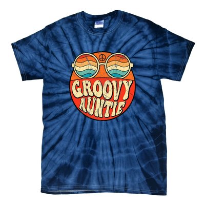 Groovy Auntie 70s Aesthetic Nostalgia 1970s Retro Aunt Tie-Dye T-Shirt