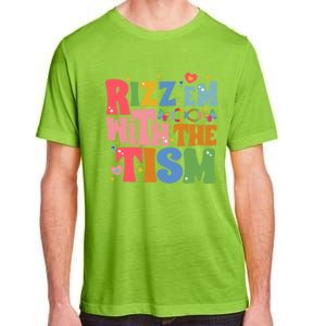 Groovy Autism Awareness Funny Rizz Em With The Tism Meaningful Gift Adult ChromaSoft Performance T-Shirt