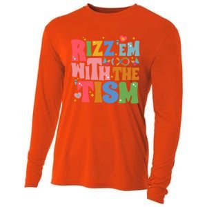 Groovy Autism Awareness Funny Rizz Em With The Tism Meaningful Gift Cooling Performance Long Sleeve Crew