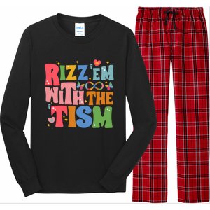 Groovy Autism Awareness Funny Rizz Em With The Tism Meaningful Gift Long Sleeve Pajama Set