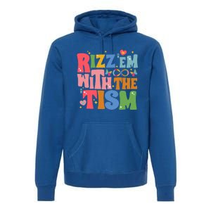 Groovy Autism Awareness Funny Rizz Em With The Tism Meaningful Gift Premium Hoodie