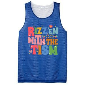 Groovy Autism Awareness Funny Rizz Em With The Tism Meaningful Gift Mesh Reversible Basketball Jersey Tank