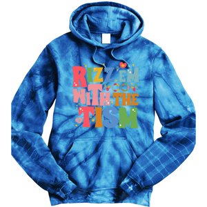 Groovy Autism Awareness Funny Rizz Em With The Tism Meaningful Gift Tie Dye Hoodie