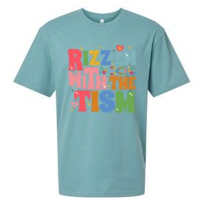 Groovy Autism Awareness Funny Rizz Em With The Tism Meaningful Gift Sueded Cloud Jersey T-Shirt