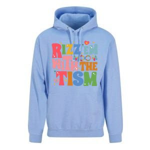 Groovy Autism Awareness Funny Rizz Em With The Tism Meaningful Gift Unisex Surf Hoodie