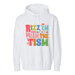 Groovy Autism Awareness Funny Rizz Em With The Tism Meaningful Gift Garment-Dyed Fleece Hoodie