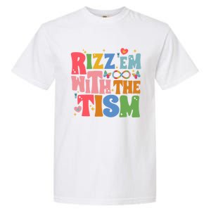 Groovy Autism Awareness Funny Rizz Em With The Tism Meaningful Gift Garment-Dyed Heavyweight T-Shirt