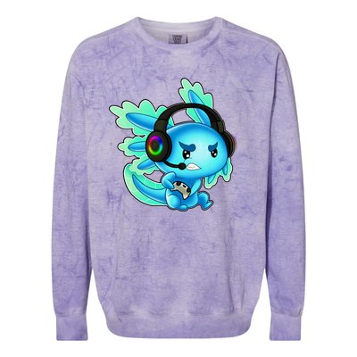 Gaming Axolotl Ambystoma Mexicanum Mexican Walking Fish Colorblast Crewneck Sweatshirt