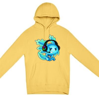 Gaming Axolotl Ambystoma Mexicanum Mexican Walking Fish Premium Pullover Hoodie