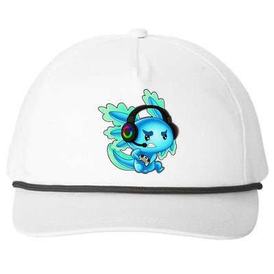 Gaming Axolotl Ambystoma Mexicanum Mexican Walking Fish Snapback Five-Panel Rope Hat