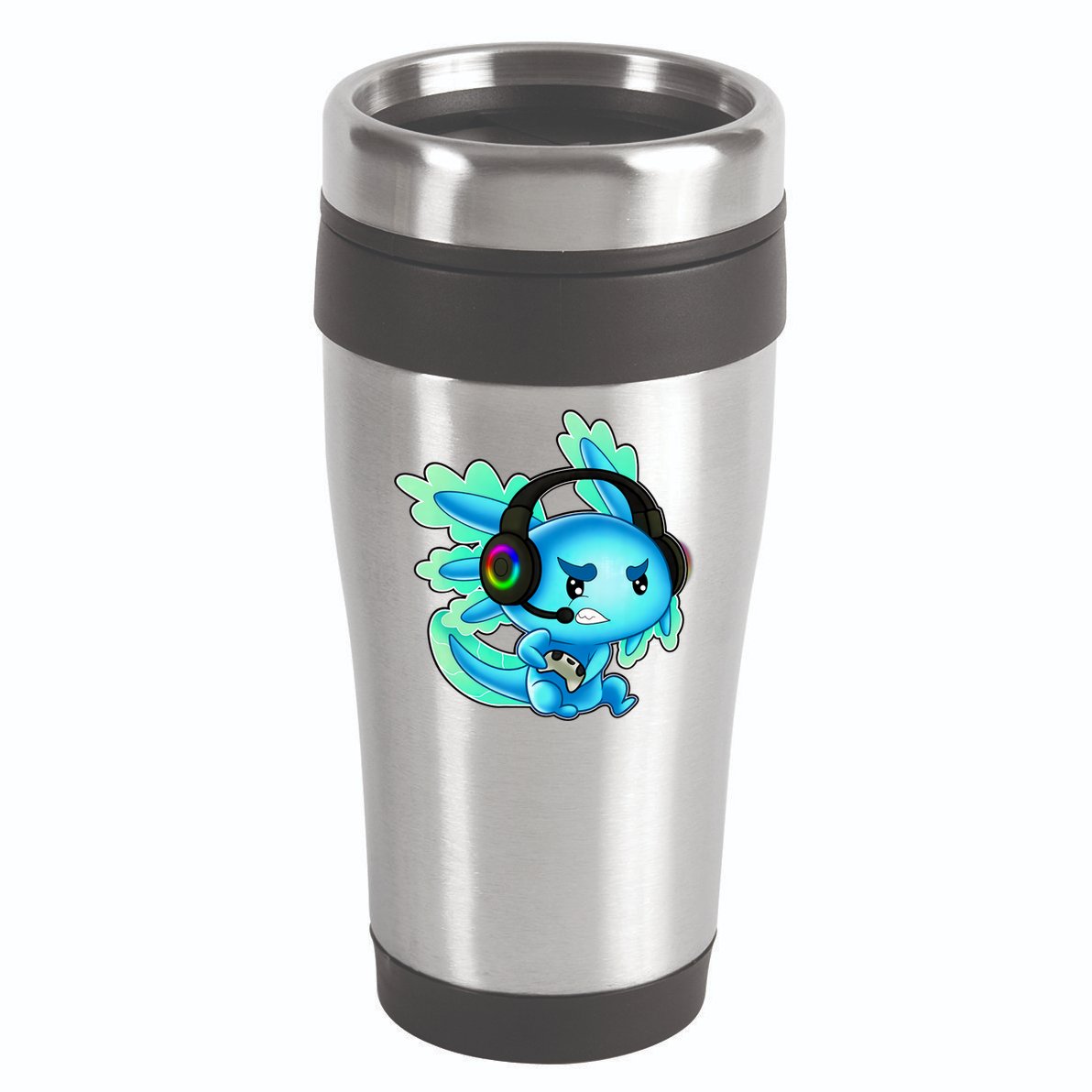 Gaming Axolotl Ambystoma Mexicanum Mexican Walking Fish 16oz Travel Tumbler