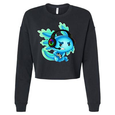 Gaming Axolotl Ambystoma Mexicanum Mexican Walking Fish Cropped Pullover Crew