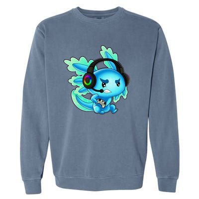 Gaming Axolotl Ambystoma Mexicanum Mexican Walking Fish Garment-Dyed Sweatshirt