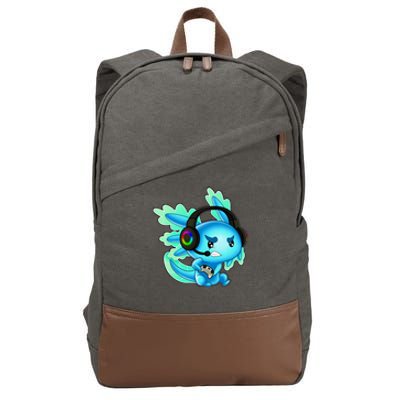 Gaming Axolotl Ambystoma Mexicanum Mexican Walking Fish Cotton Canvas Backpack