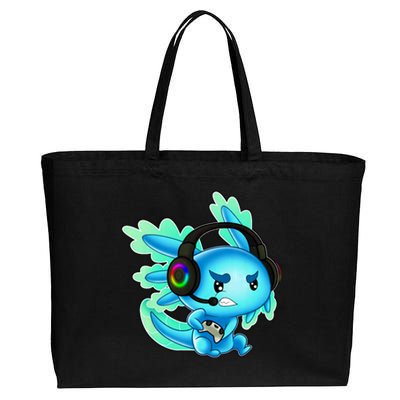 Gaming Axolotl Ambystoma Mexicanum Mexican Walking Fish Cotton Canvas Jumbo Tote