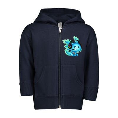 Gaming Axolotl Ambystoma Mexicanum Mexican Walking Fish Toddler Zip Fleece Hoodie