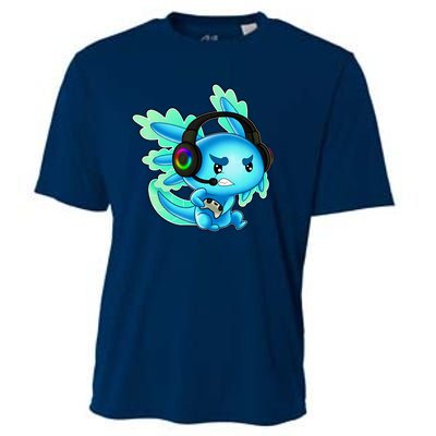 Gaming Axolotl Ambystoma Mexicanum Mexican Walking Fish Cooling Performance Crew T-Shirt