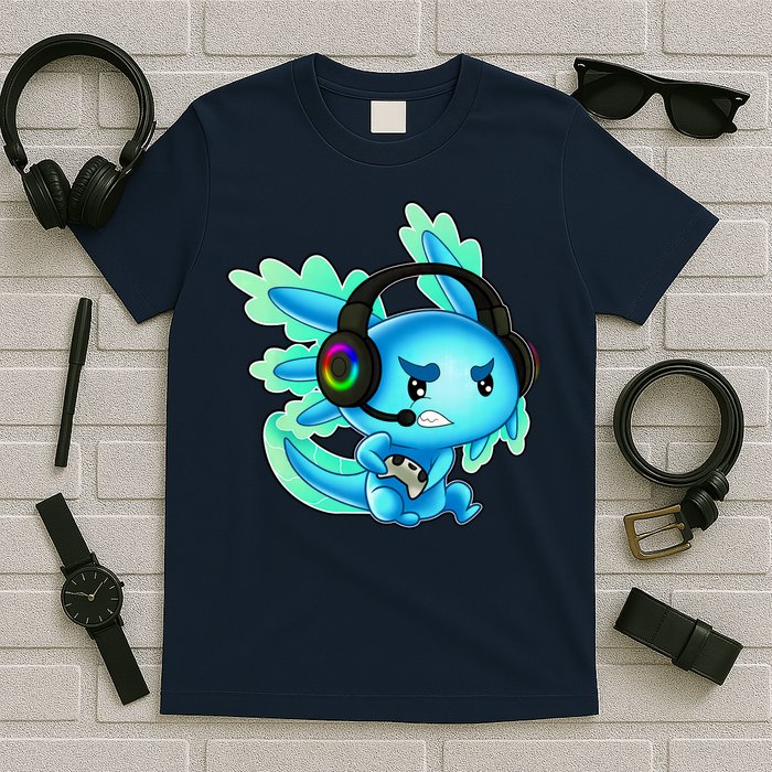 Gaming Axolotl Ambystoma Mexicanum Mexican Walking Fish T-Shirt