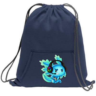 Gaming Axolotl Ambystoma Mexicanum Mexican Walking Fish Sweatshirt Cinch Pack Bag