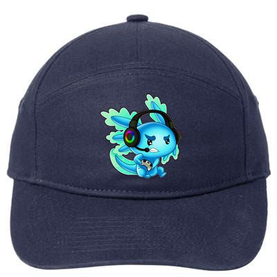 Gaming Axolotl Ambystoma Mexicanum Mexican Walking Fish 7-Panel Snapback Hat