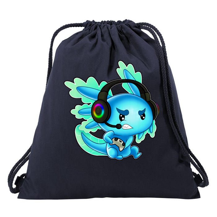 Gaming Axolotl Ambystoma Mexicanum Mexican Walking Fish Drawstring Bag