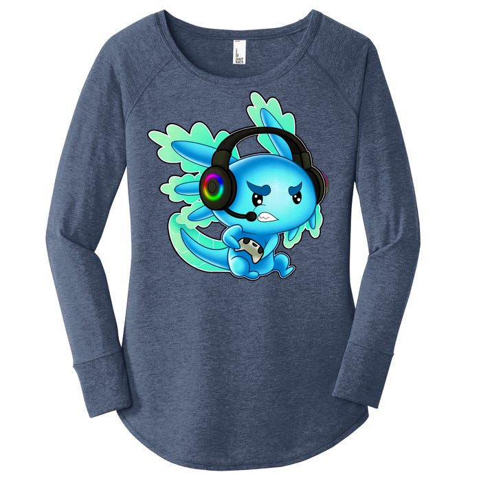 Gaming Axolotl Ambystoma Mexicanum Mexican Walking Fish Women's Perfect Tri Tunic Long Sleeve Shirt