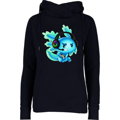 Gaming Axolotl Ambystoma Mexicanum Mexican Walking Fish Womens Funnel Neck Pullover Hood