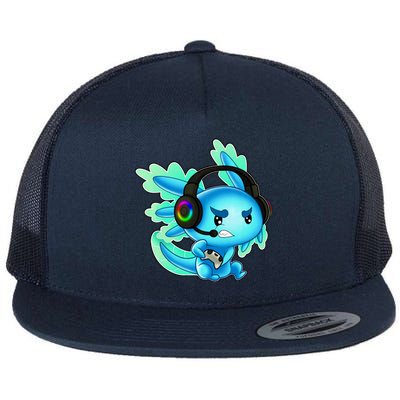 Gaming Axolotl Ambystoma Mexicanum Mexican Walking Fish Flat Bill Trucker Hat