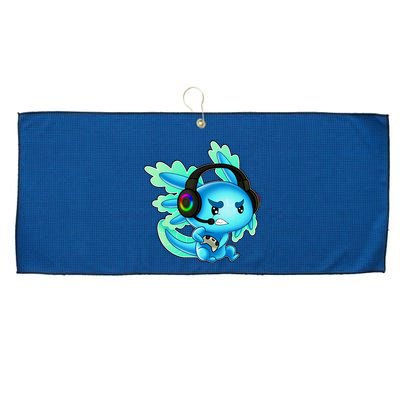 Gaming Axolotl Ambystoma Mexicanum Mexican Walking Fish Large Microfiber Waffle Golf Towel