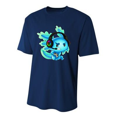 Gaming Axolotl Ambystoma Mexicanum Mexican Walking Fish Performance Sprint T-Shirt