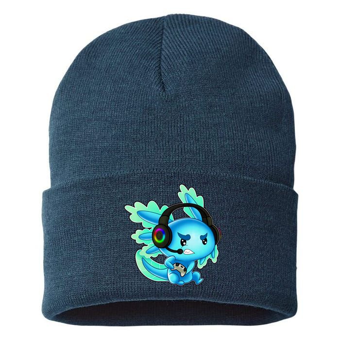 Gaming Axolotl Ambystoma Mexicanum Mexican Walking Fish Sustainable Knit Beanie