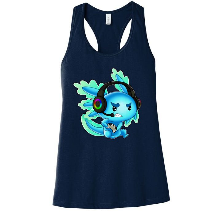 Gaming Axolotl Ambystoma Mexicanum Mexican Walking Fish Women's Racerback Tank